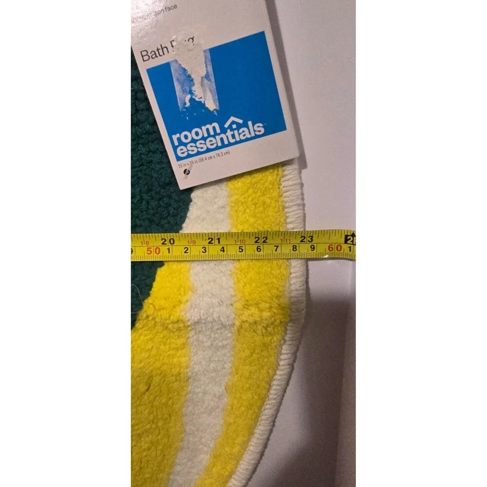 Lemon Shaped Machine Washable Non-Slip Bath Rug Yellow - Room Essentials